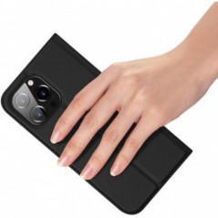 Kryt Dux Ducis Leather na Apple iPhone 15 Pro Čierny
