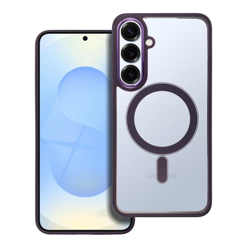 Kryt Color Edge Mag na Samsung Galaxy S25 Plus MagSAFE  Hlboká fialová