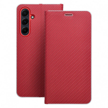 Peňaženkové puzdro LUNA Book Carbon na XIAOMI Redmi Note 14 Pro 4G Uhlíkové vlákno, Elegant Červený