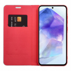 Peňaženkové puzdro LUNA Book Carbon na XIAOMI Redmi Note 14 Pro 4G Uhlíkové vlákno, Elegant  Červený