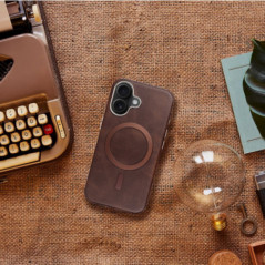 Kryt Gentleman Mag Cover na Apple iPhone 14 Pro Elegant  MagSAFE  Hnedý