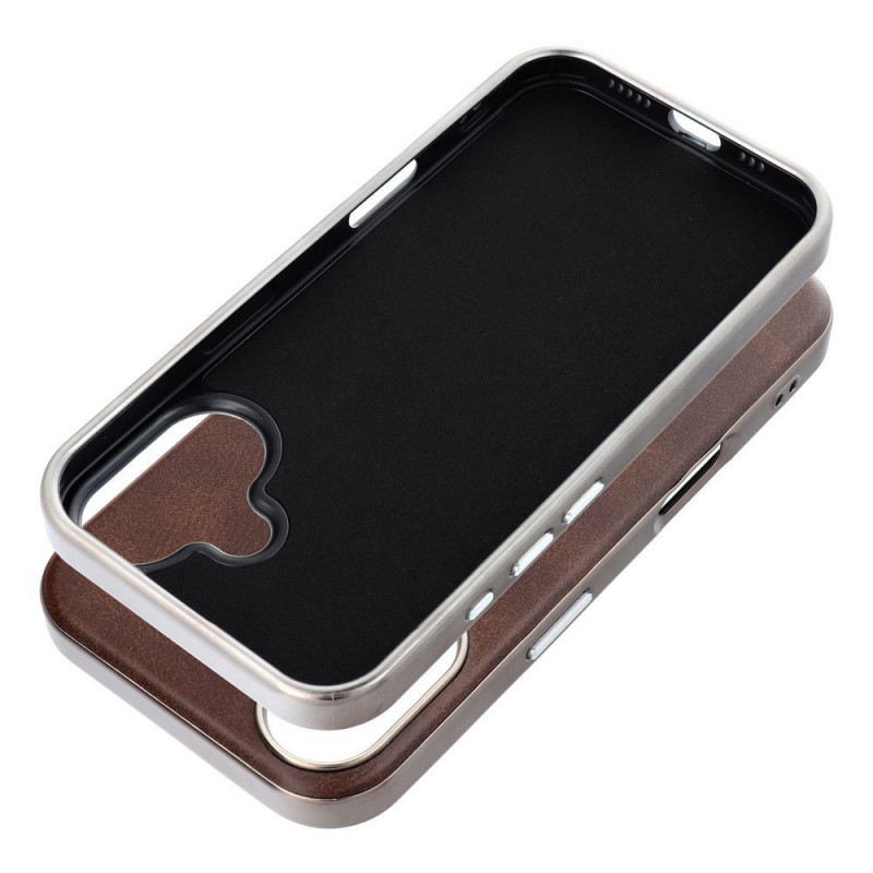 Kryt Gentleman Mag Cover na Apple iPhone 16e Elegant MagSAFE Hnedý Kryt Gentleman Mag Cover na Apple iPhone 16e Elegant MagSAFE Hnedý