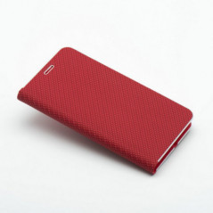 Peňaženkové puzdro LUNA Book Carbon na XIAOMI Redmi Note 14 4G Uhlíkové vlákno, Elegant  Červený