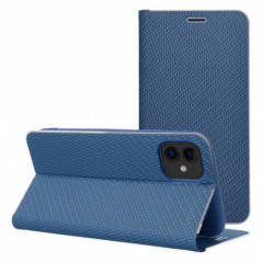 Peňaženkové puzdro LUNA Book Carbon na Apple iPhone 17 Pro Max Uhlíkové vlákno, Elegant Modrý