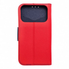 Peňaženkový obal Fancy Book na Apple iPhone 17 Pro Červený / Námornícka modrá