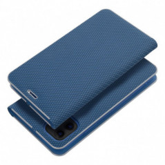Peňaženkové puzdro LUNA Book Carbon na Apple iPhone 17 Air Uhlíkové vlákno, Elegant Modrý