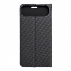 Peňaženkové puzdro LUNA Book Carbon na Apple iPhone 17 Air Uhlíkové vlákno, Elegant  Čierny