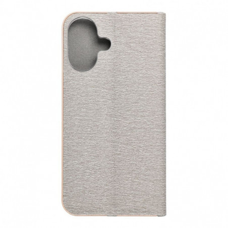 Peňaženkové puzdro LUNA Book Gold na Apple iPhone 17 Elegant  Strieborný