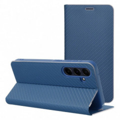 Peňaženkové puzdro LUNA Book Carbon na Samsung Galaxy S25 Edge Uhlíkové vlákno, Elegant  Modrý