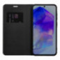 Peňaženkové puzdro LUNA Book Carbon na Samsung Galaxy S25 FE Uhlíkové vlákno, Elegant  Čierny