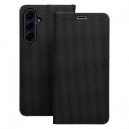 Peňaženkové puzdro LUNA Book Carbon na XIAOMI Redmi 15 4G Uhlíkové vlákno, Elegant  Čierny