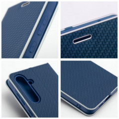 Peňaženkové puzdro LUNA Book Carbon na XIAOMI Redmi 15 4G Uhlíkové vlákno, Elegant  Modrý