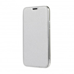 ELECTRO BOOK na Samsung Galaxy S20 Plus FORCELL Obal zo 100% prírodnej kože & TPU Strieborný