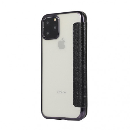ELECTRO BOOK na Samsung Galaxy S20 Ultra FORCELL Obal zo 100% prírodnej kože & TPU Čierny