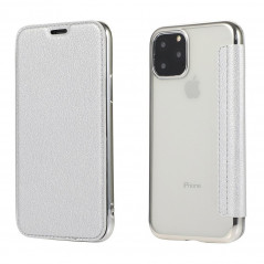 ELECTRO BOOK na Apple iPhone 11 FORCELL Obal zo 100% prírodnej kože & TPU Strieborný