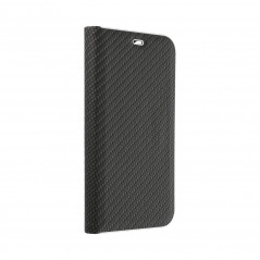 Peňaženkové puzdro LUNA Book Carbon na Samsung Galaxy S20 FE Uhlíkové vlákno, Elegant Čierny