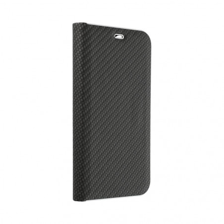 Peňaženkové puzdro LUNA Book Carbon na Samsung Galaxy S20 FE Uhlíkové vlákno, Elegant Čierny