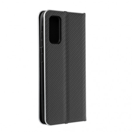 Peňaženkové puzdro LUNA Book Carbon na Samsung Galaxy S21 5G Uhlíkové vlákno, Elegant  Čierny