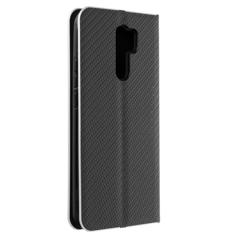 Peňaženkové puzdro LUNA Book Carbon na XIAOMI Mi 10T Pro 5G Uhlíkové vlákno, Elegant  Čierny