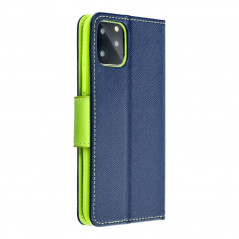 Peňaženkové puzdro Fancy Book na XIAOMI Redmi Note 10 5G Námornícka modrá / Limetkovo zelený