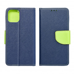 Peňaženkové puzdro Fancy Book na XIAOMI Redmi Note 10 5G Námornícka modrá / Limetkovo zelený