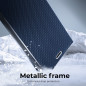 Peňaženkové puzdro LUNA Book Carbon na XIAOMI Redmi Note 10 Pro Uhlíkové vlákno, Elegant  Modrý