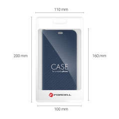 Peňaženkové puzdro LUNA Book Carbon na XIAOMI Redmi Note 10 Pro Uhlíkové vlákno, Elegant  Modrý
