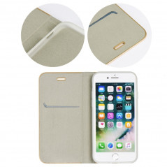 LUNA Book Gold na XIAOMI Mi 11 FORCELL Peňaženkový obal Strieborný
