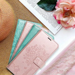 Peňaženkové puzdro MEZZO Book na XIAOMI Redmi Note 10 Strom  Ružovo-zlatý