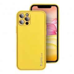 Kryt Leather na Samsung Galaxy A12 Žltý