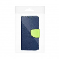 Peňaženkové puzdro Fancy Book na Apple iPhone 13 mini Námornícka modrá / Limetkovo zelený