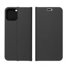 LUNA Book Carbon na Apple iPhone 13 mini FORCELL Peňaženkový obal Čierny