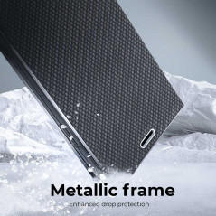 LUNA Book Carbon na Apple iPhone 13 mini FORCELL Peňaženkový obal Čierny