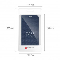 Peňaženkové puzdro LUNA Book Carbon na Apple iPhone 13 mini Uhlíkové vlákno, Elegant  Modrý