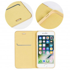 LUNA Book Gold na Apple iPhone 13 FORCELL Peňaženkový obal Zlatý